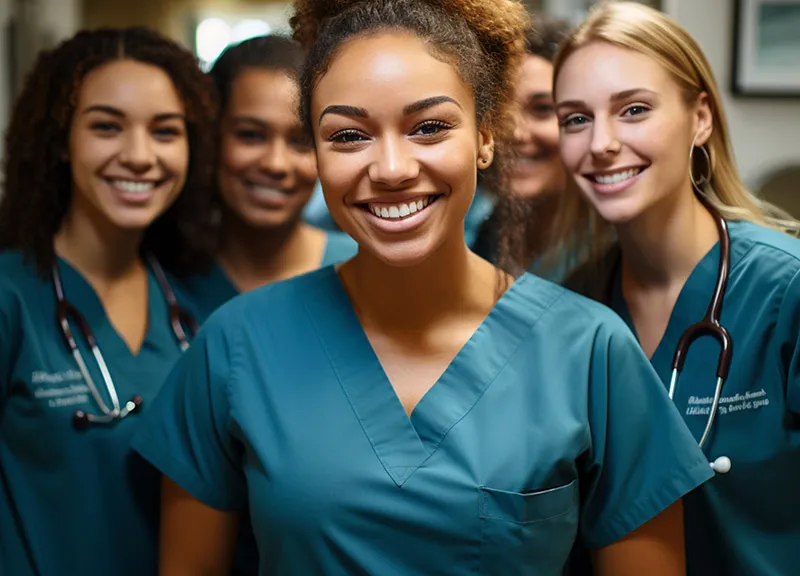 Students training at Illinois Nursing Academy